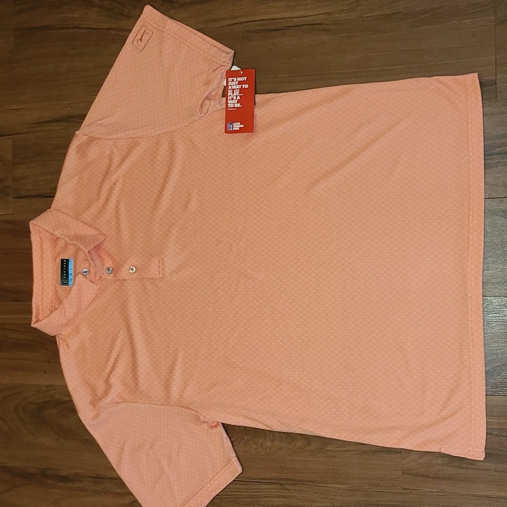 PGA fusion coral golf shirt